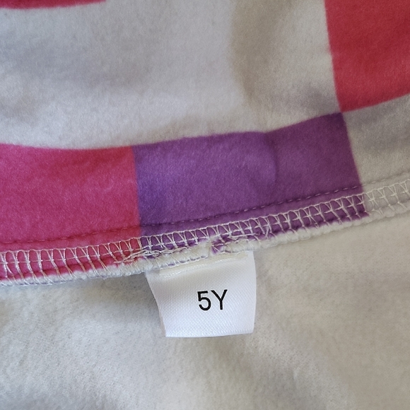 SHEIN Pink and Purple Checkered Kids Coat - Picture 3 of 4